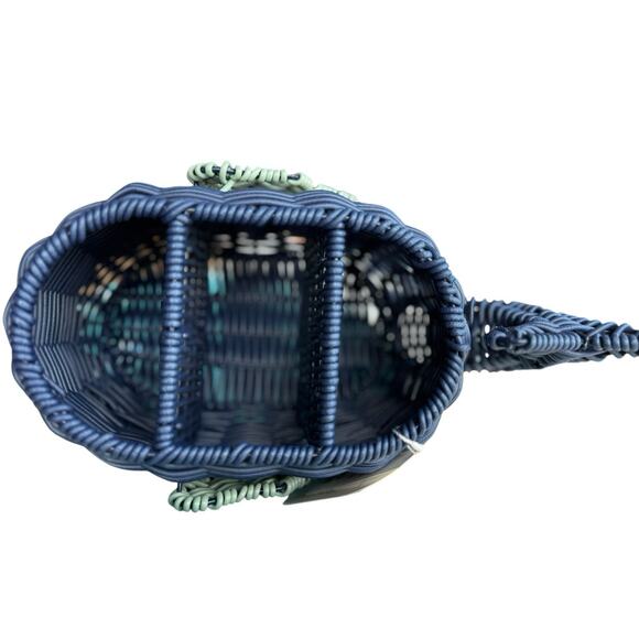 Whale Resin Wicker Utensil Basket by Sun & Bliss Summer Party Oceanside Sea life - Picture 5 of 7